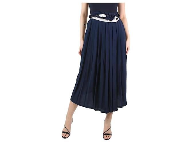 Golden Goose Deluxe Brand Blue silk-blend pleated midi skirt - size S Acetate  ref.1198053